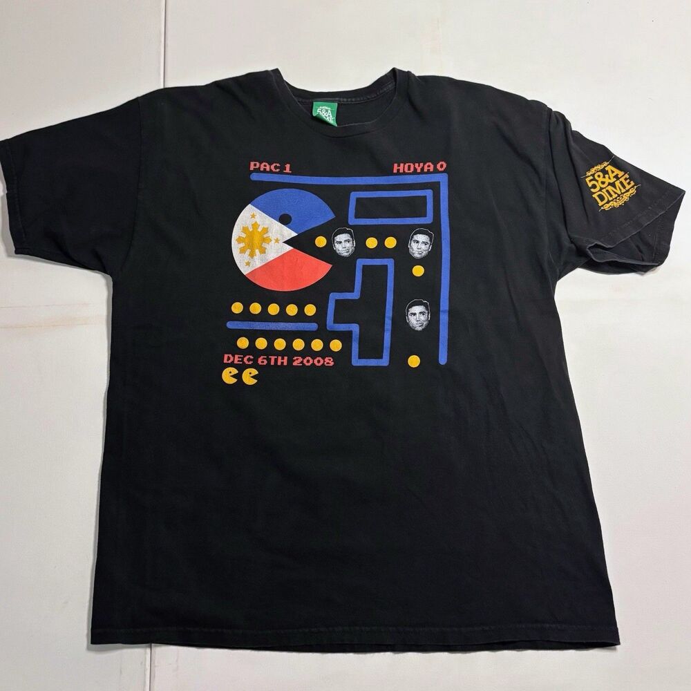 Vintage Y2K 5&A Dime Manny Pacquiao Vs Oscar De La Hoya XL Shirt Boxing Tee 2008